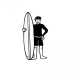 Autocollant Garçon ado surfeur